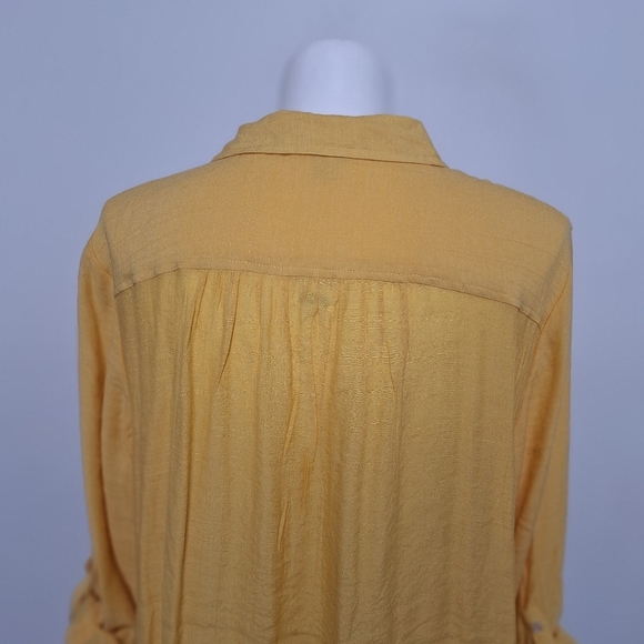 Cato Plus Sportswear NEW Ochre Yellow Relaxed Fit Button-Down Shirt Size 26/28W - Picture 7 of 13